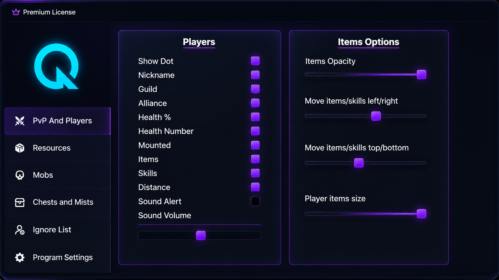 Radar Menu